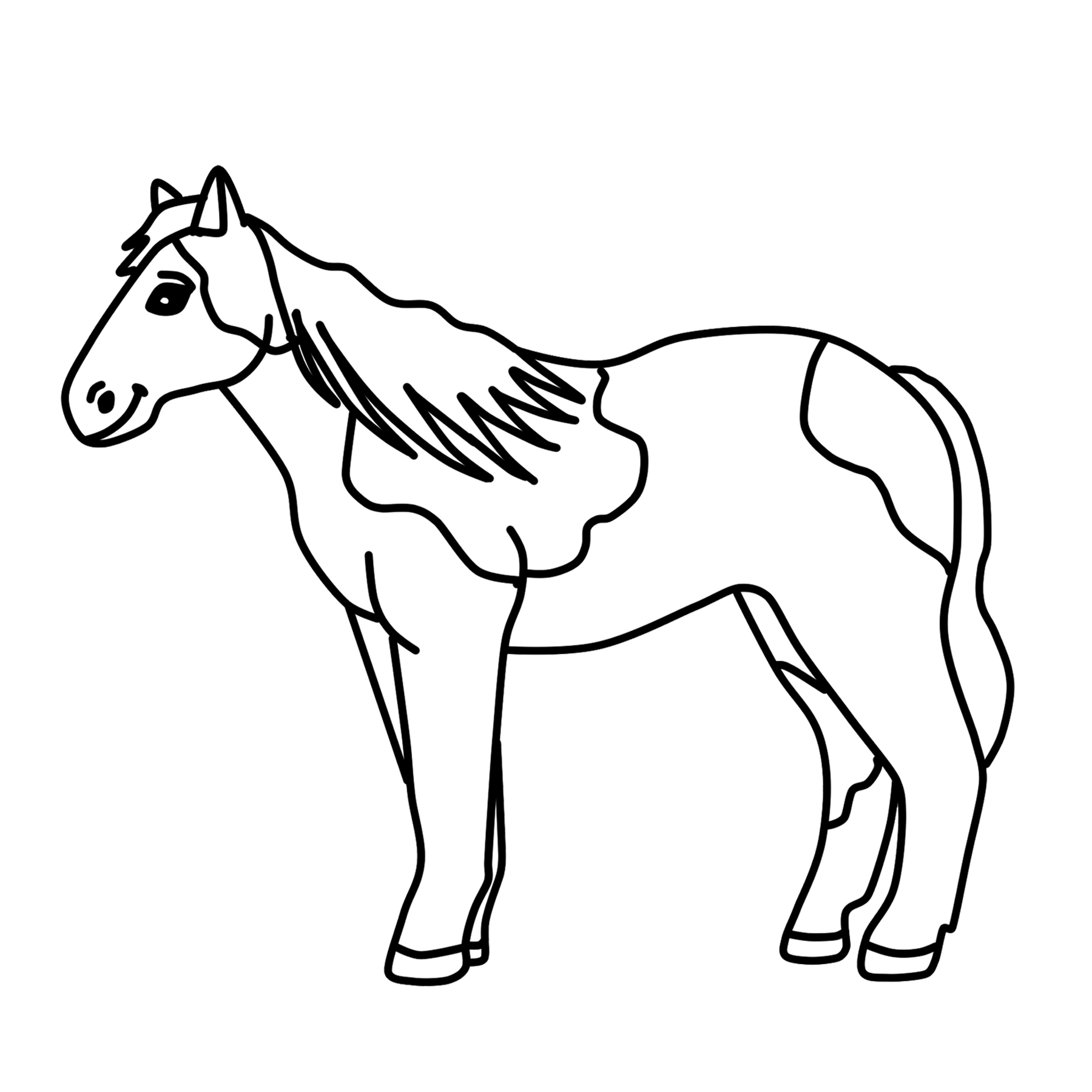 1800x1800 Horse Black And White Transparent Png Clipart Free Download
