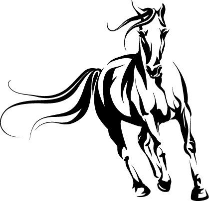 419x404 Black And White Horse Silhouette