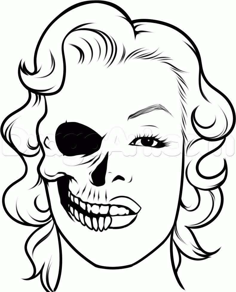 Black And White Drawing Of Marilyn Monroe