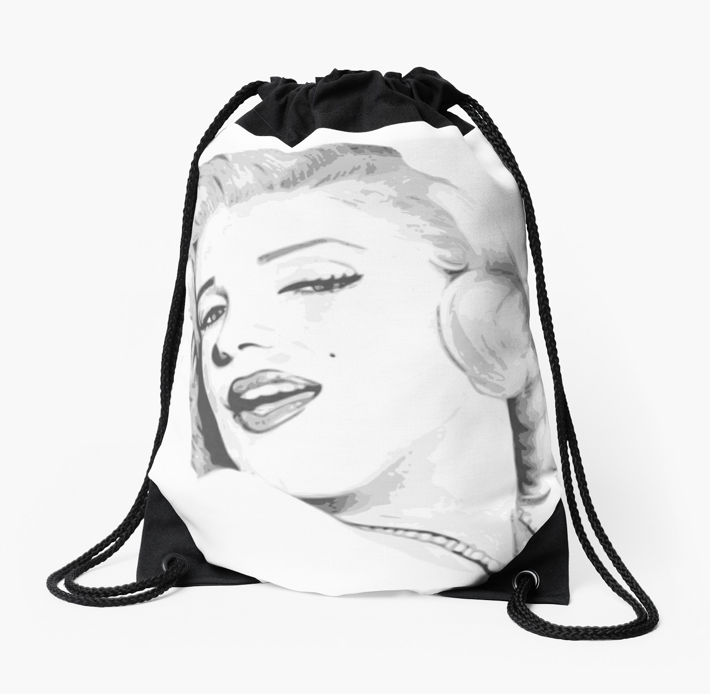 1435x1404 Marilyn, Monroe, Illustration, Artwork, Drawing Drawstring Bag