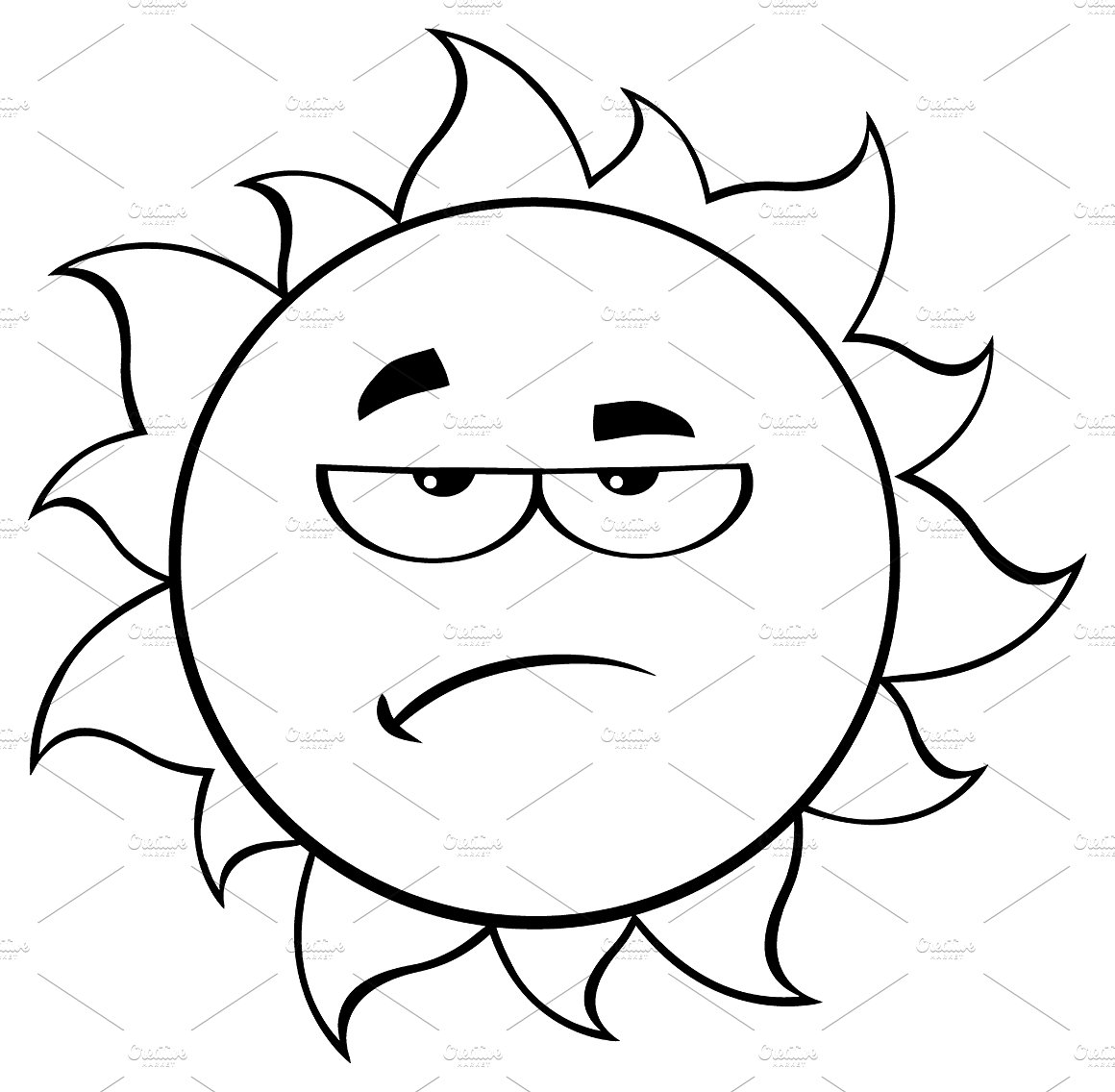 1160x1136 Sun Cartoon Black And White Free Download Clip Art