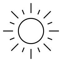 200x200 Black And White Sun