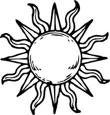 Black And White Drawing Of The Sun | Free download on ClipArtMag