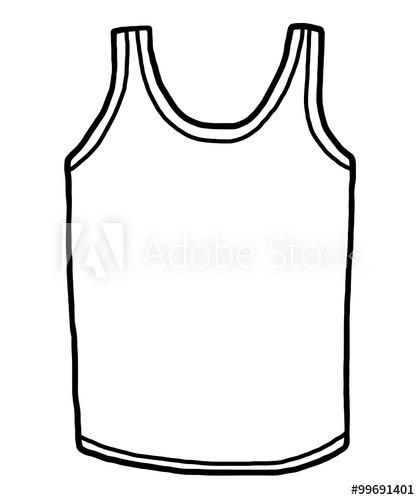 420x500 Sport Vest Cartoon Vector And Illustration, Black And White