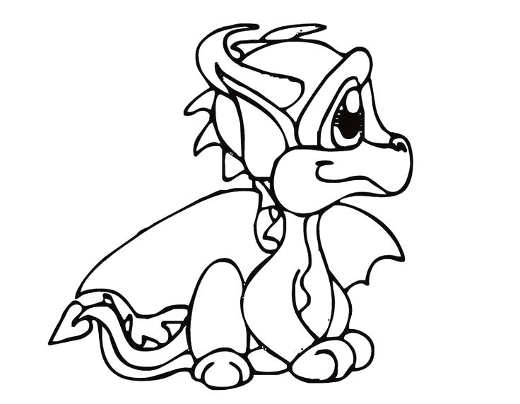 736x572 Cute Dragon Drawing