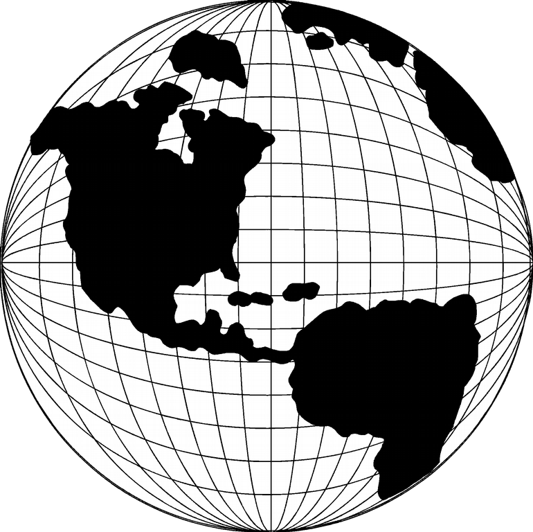 770x768 Clipart Line Drawing Globe