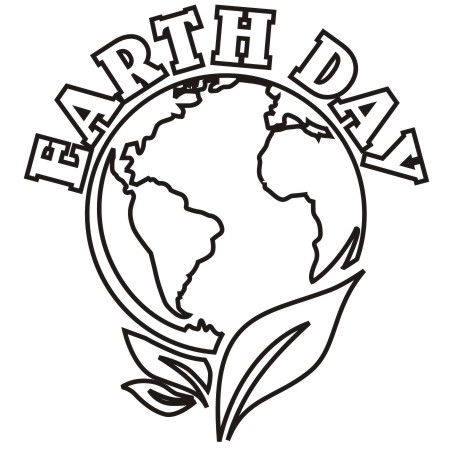 452x452 Earth Day Black And White Clipart