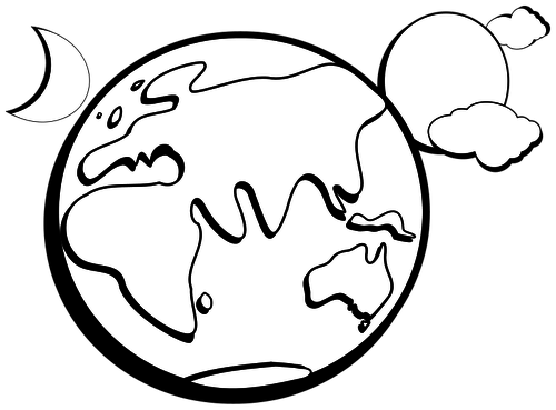 500x369 aussie earth outline vector drawing