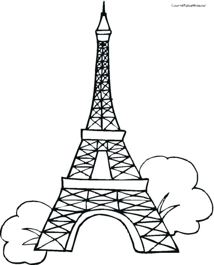 687x850 Eiffel Tower Drawings Free Coloring Books And Pages Mesmerizing