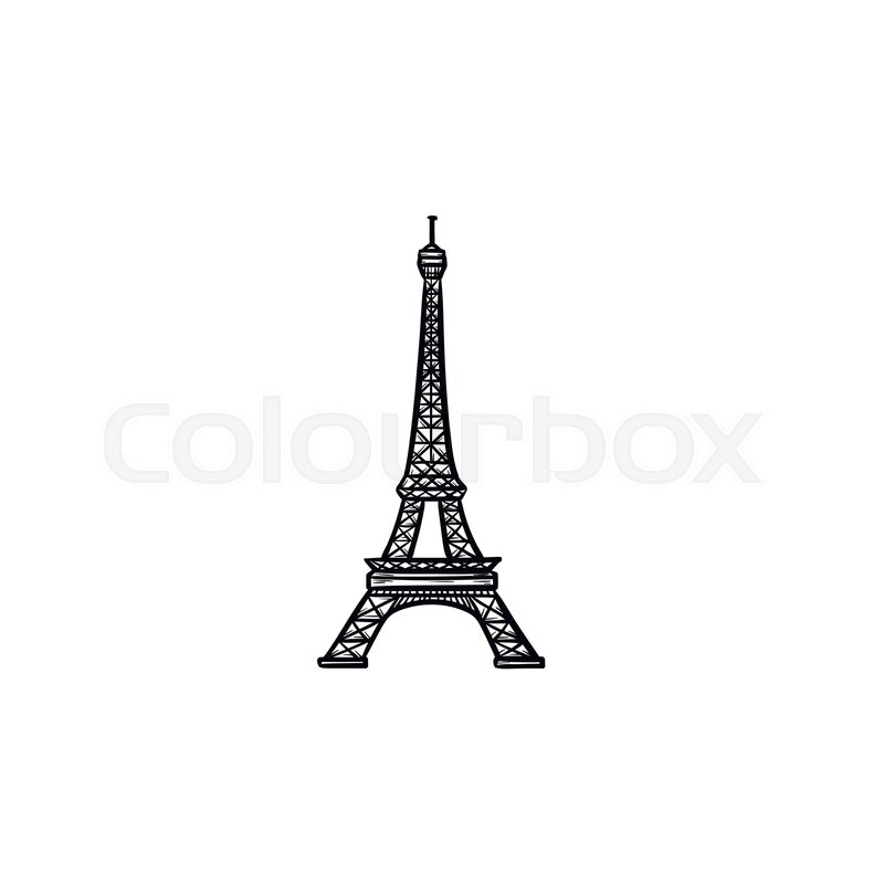 800x800 Eiffel Tower Hand Drawn Outline Doodle Stock Vector Colourbox