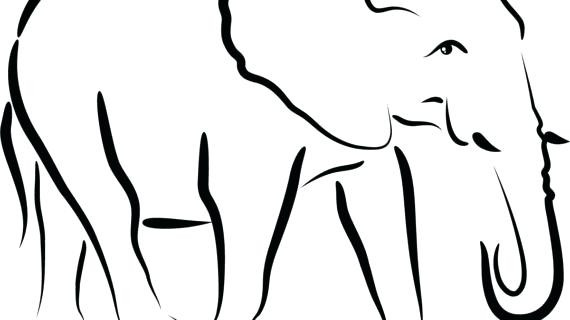 570x320 Elephant Clipart Outline Black And White Cute Clip Art Free