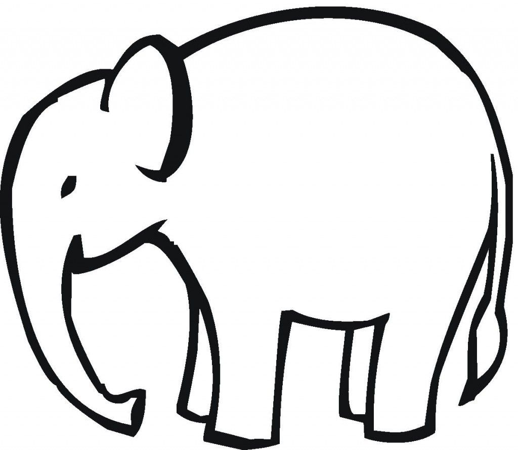 1024x891 Simple Elephant Outline Applique Clipart Free Clip Art Images