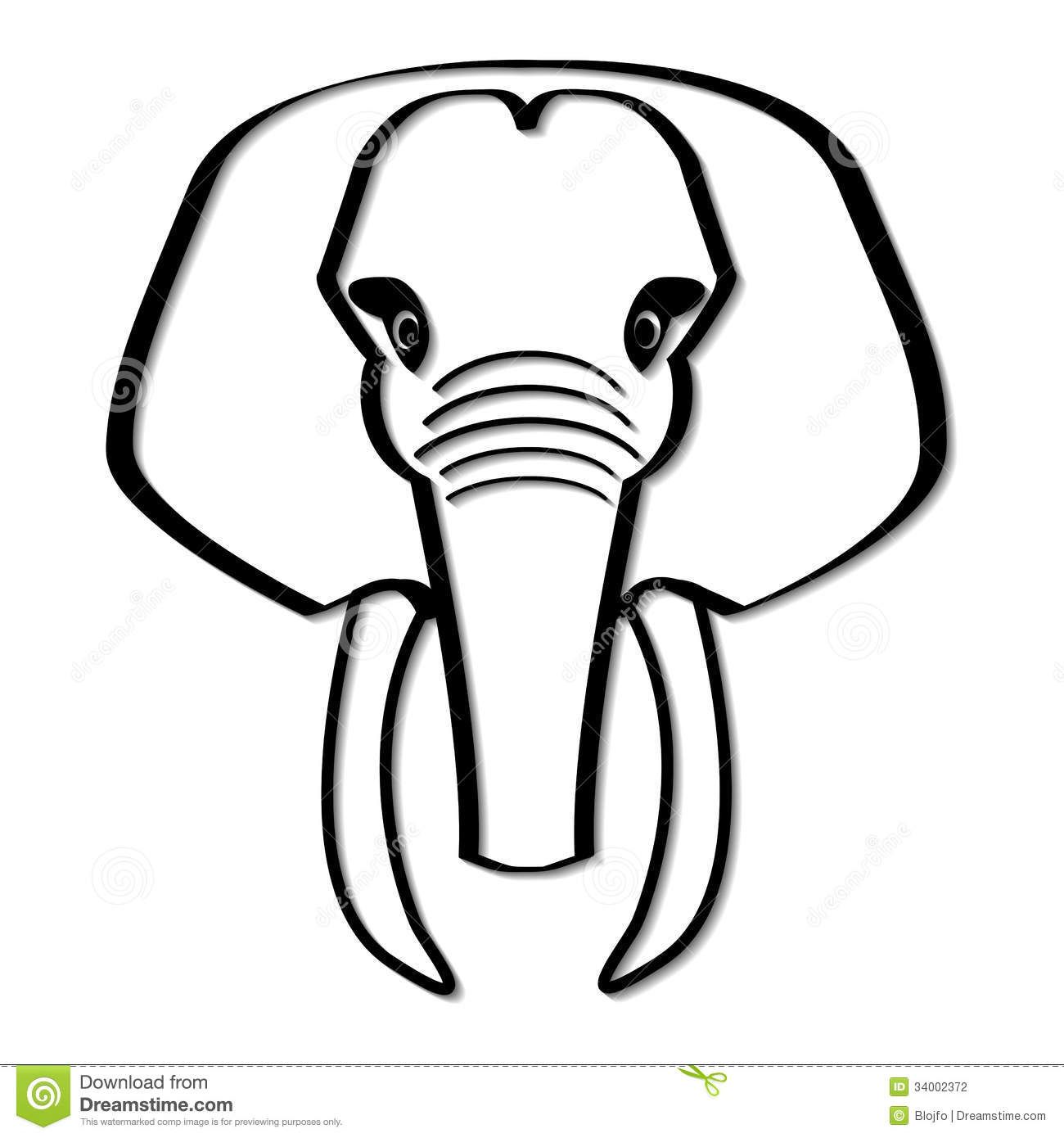 1300x1390 Simplified Elephant Drawing