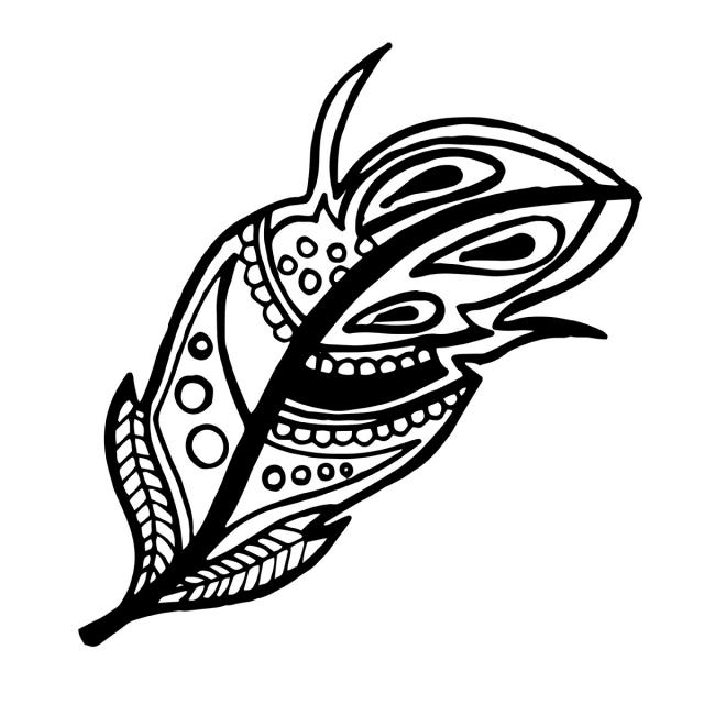 640x640 Beautiful Hand Drawn Black And White Feather, Hand, Drawn, Black
