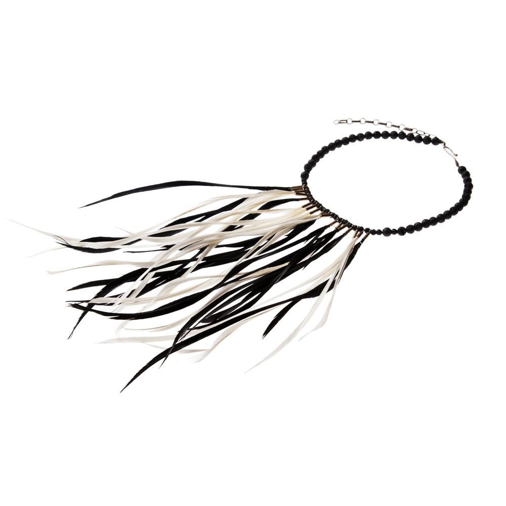 1000x1000 Black And White Feather Necklace