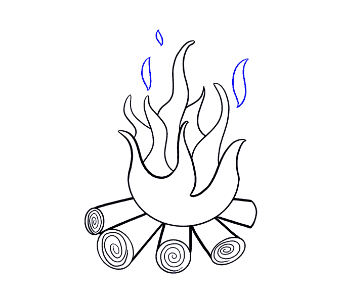 678x600 How To Draw A Fire In A Few Easy Steps Easy Drawing Guides