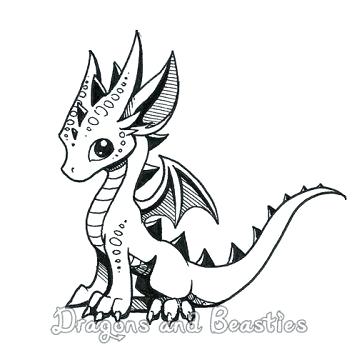 357x350 Cute Dragon Drawing Cute Dragon Black And White Cute Dragon