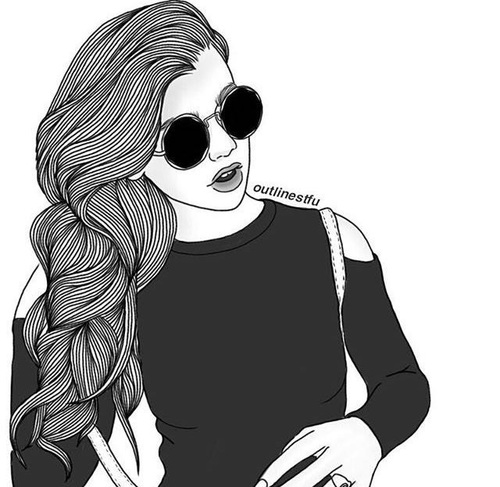500x487 Image About Girl In Tumblr Outlines