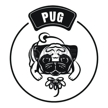 450x450 Simple Pug Drawing