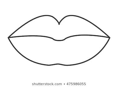 380x280 Lips Clipart Black And White
