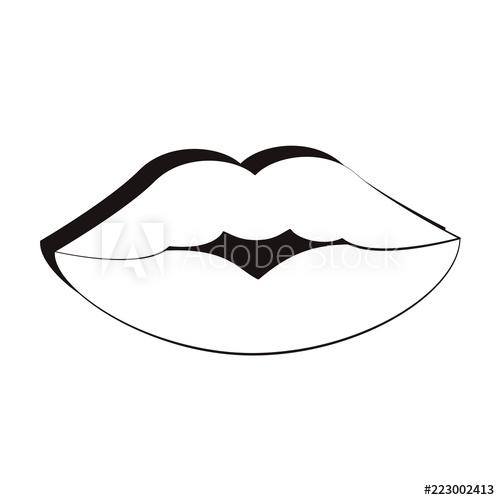 Black And White Lips Drawing | Free download on ClipArtMag