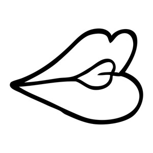 300x300 black and white cartoon pouting lips royalty free stock image