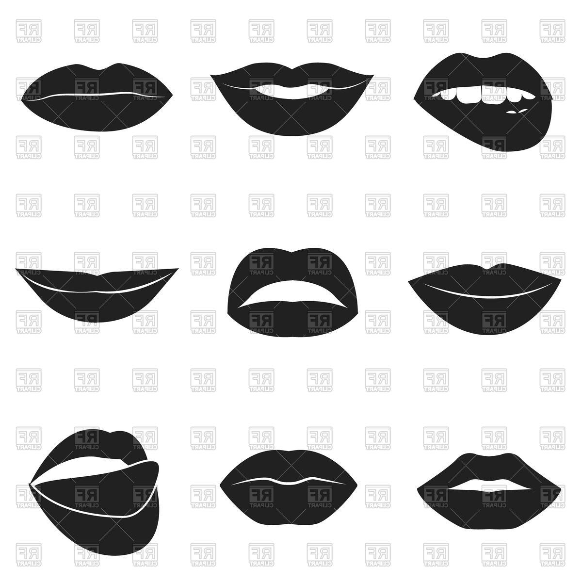 1200x1200 Best Vector Art Black And White Lips Vector Drawing Free Vector