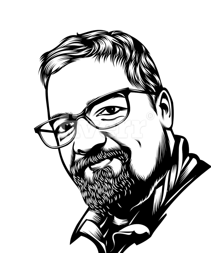 680x816 Create A Detailed Vector Art Portrait Black And White