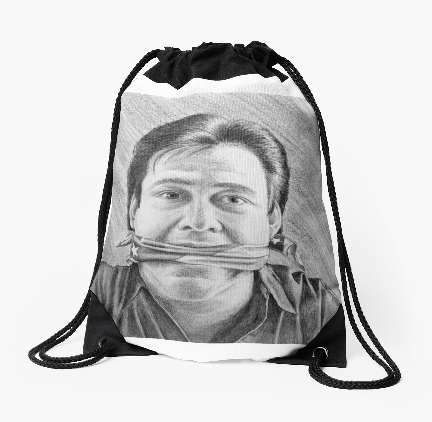 1435x1404 Bill Hicks Portrait Pencil Drawing Drawstring Bag