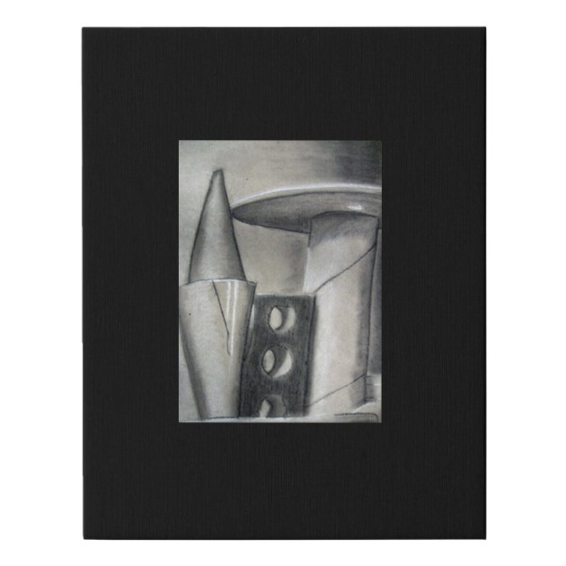 630x630 Black And White Charcoal Chalk Still Life Art Faux Canvas Print
