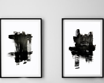 340x270 Black And White Abstract Art Etsy