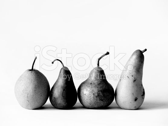 556x417 Still Life Of A Row Of Four Types Of Pears, Namely The Chinese