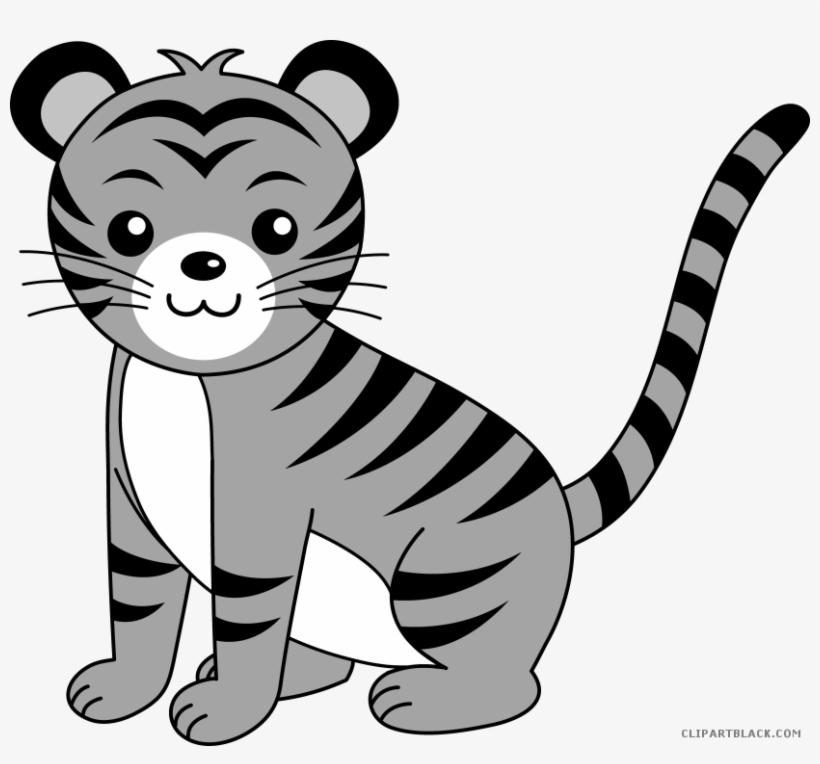 820x764 Cute Tiger Animal Free Black White Clipart Images Clipartblack
