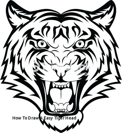 396x433 Easy To Draw Tiger How To Draw A Easy Tiger Head Tiger Face Clip