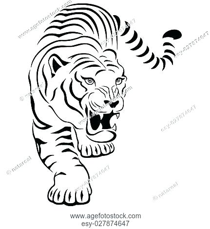 431x470 Tigger Outline Black And White Tiger Lily Drawing Outline