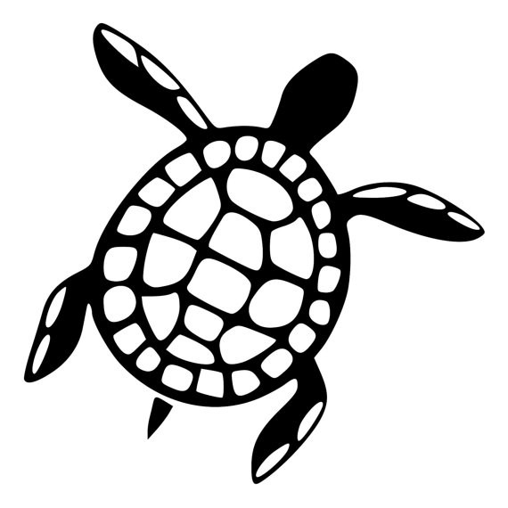 570x570 Plain Black And White Turtle Tattoo Design