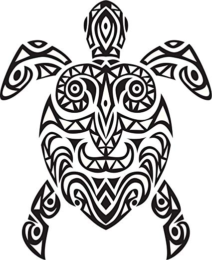 425x521 Tribal Aboriginal Art Detailed Turtle Black White