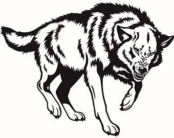 340x270 Wolf Clipart Black And White
