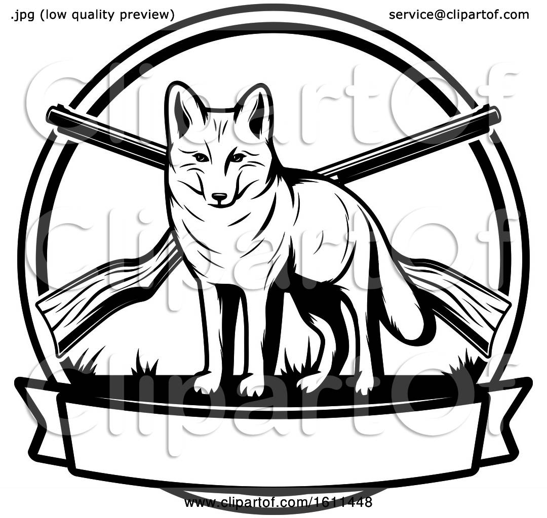 1080x1024 Clipart Of A Black And White Wolf Hunting Design
