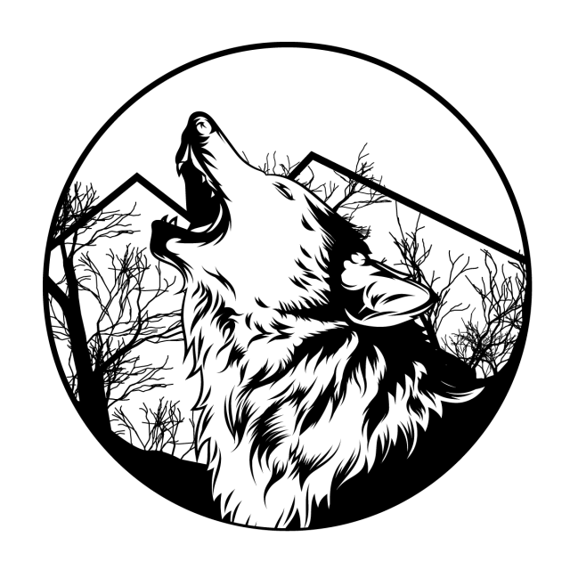 640x640 Collection Of Free Vector Wolf Black And White Download On Ui Ex
