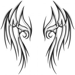 250x250 Angel Wings Drawing Step