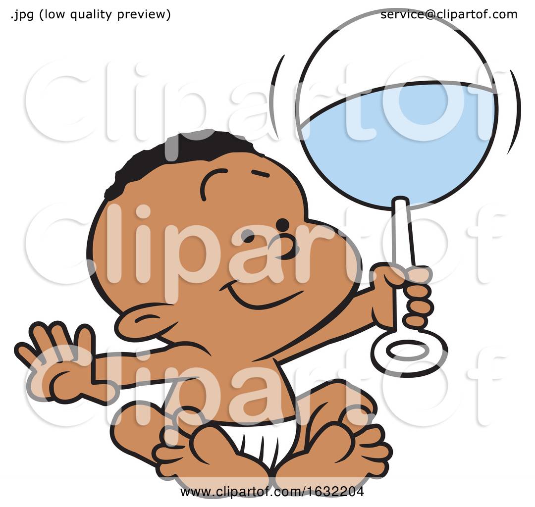 1080x1024 Black Baby Boy Holding A Rattle
