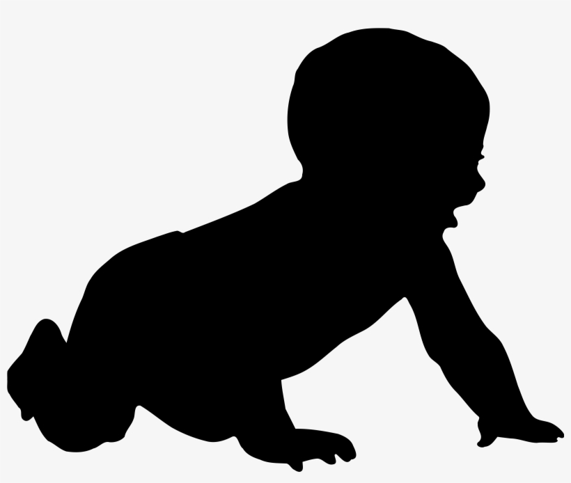 820x694 Silhouette Infant Drawing Child Crawling