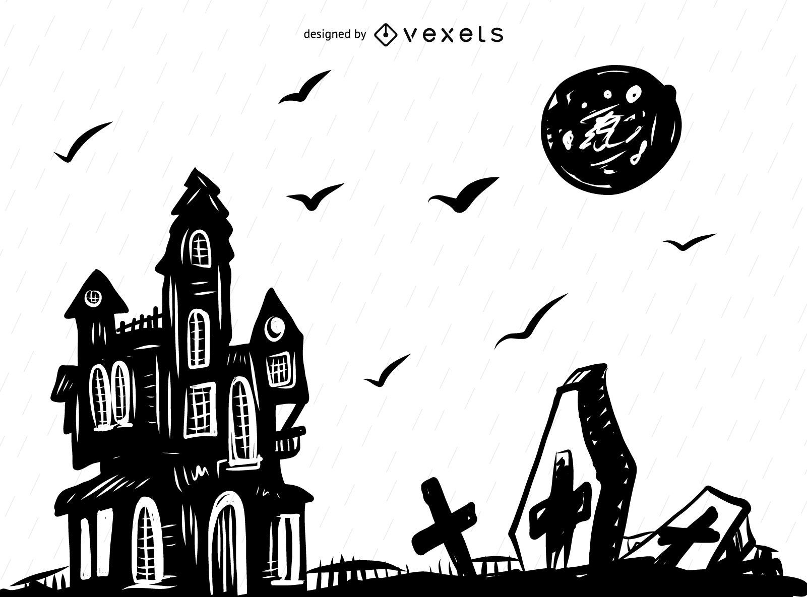 1601x1185 Spooky Halloween Background Drawing