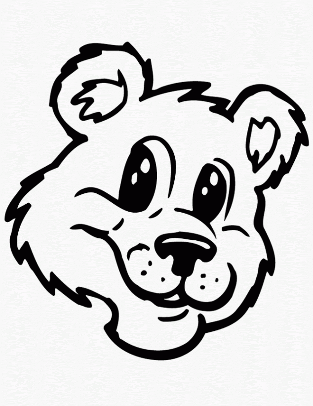 634x821 Cute Bear Face Print Out Drawing Art Coloring Pages Designs