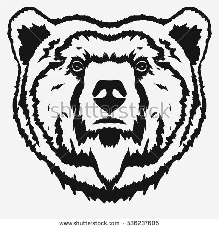 450x470 Grizzly Bear Head Silhouette