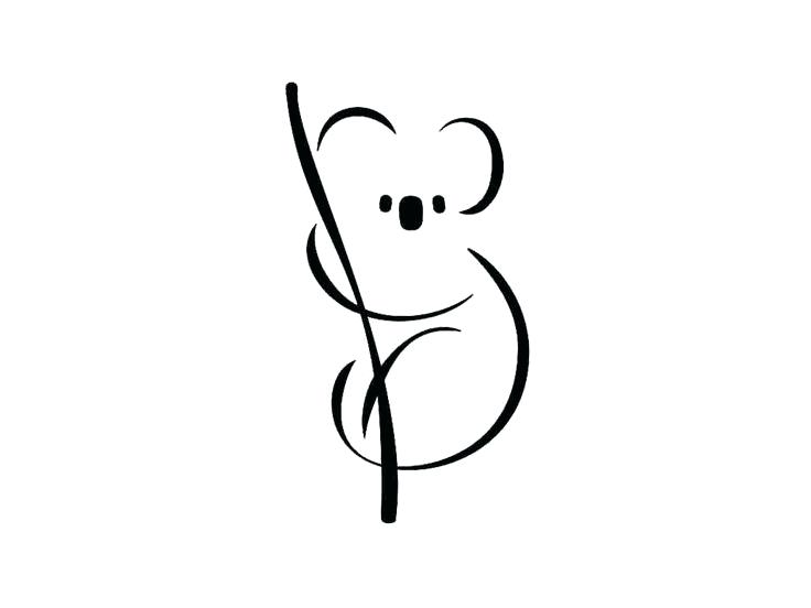736x552 Koala Outline Koala Outline Bear How To Draw Bears Steps