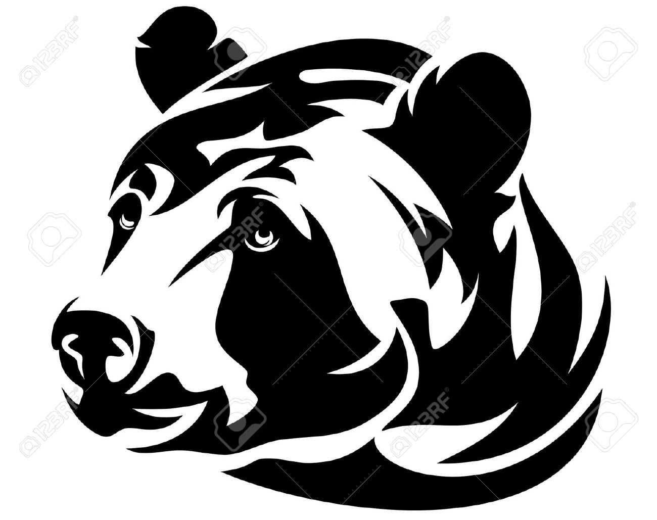 1300x1029 Brown Bear Head Clipart Black And White