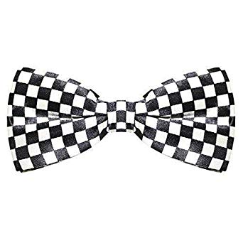 342x342 Pre Tied Adjustable Black White Checkered Bow Tie
