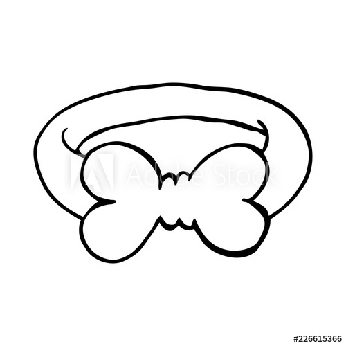 500x500 Line Drawing Cartoon Black Bow Tie